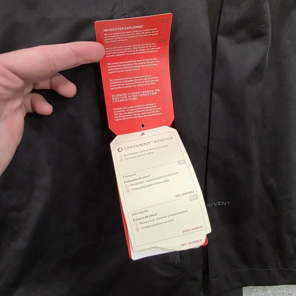 The North Face All Weather Jacket‎ Mens 2XL Black DryVent Hooded Hike Waterproof